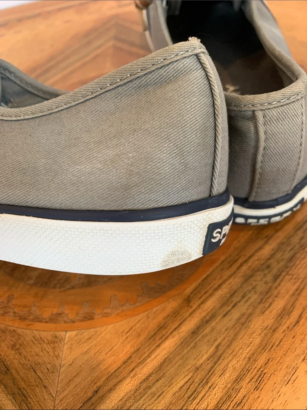 Sperry Women’s Size 7 Gray Canvas Pier View Slip-On Boat Sneaker w/ Leather Lace
